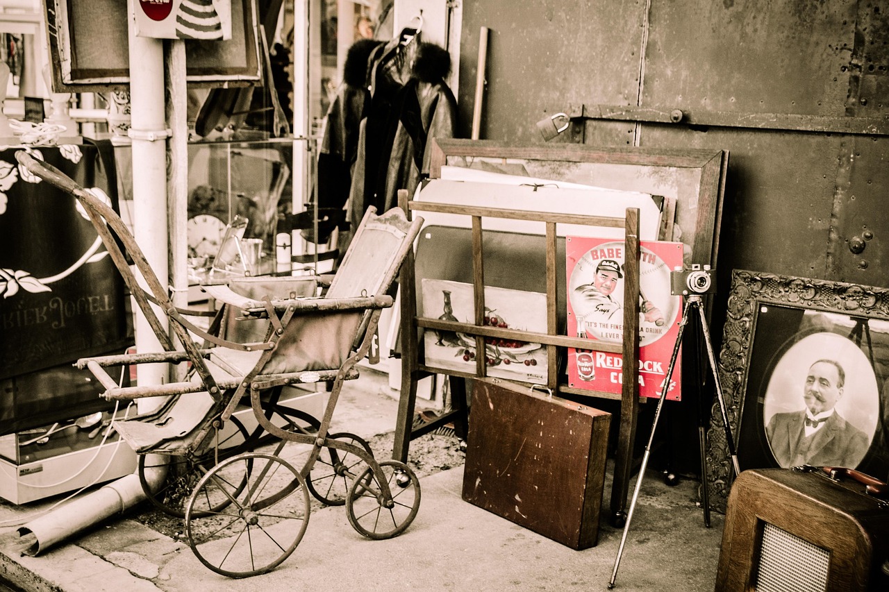 flea market, old, junk, nostalgia, vintage, pictures, stroller, flea market, flea market, junk, junk, junk, junk, junk